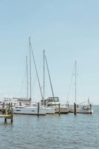Boats docking at Chesapeake Bay